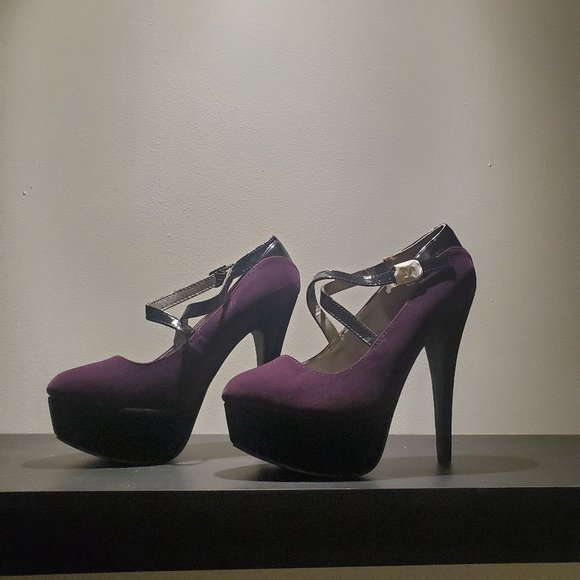 Black and Purple Platform Heels - Picture 1 of 1